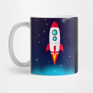 Flying Space Rocket Mug